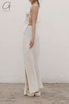 SWAYING/KNIT Japanese paper furry maxi skirt SW22SSB22 white